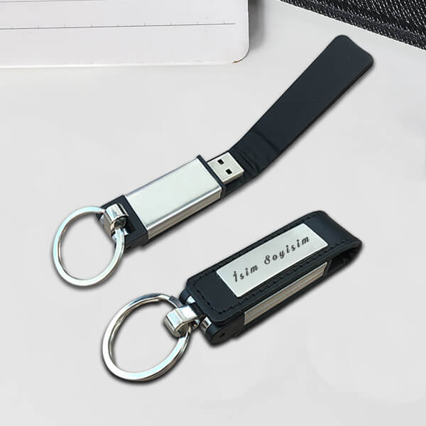 İsme Özel Metal Deri USB Flash Bellek | 32 GB